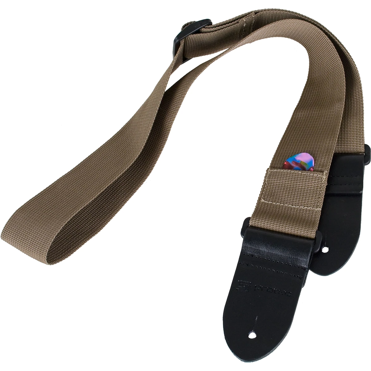 PROTEC Guitar Strap Nylon w/ Pick Pocket & Leather Ends