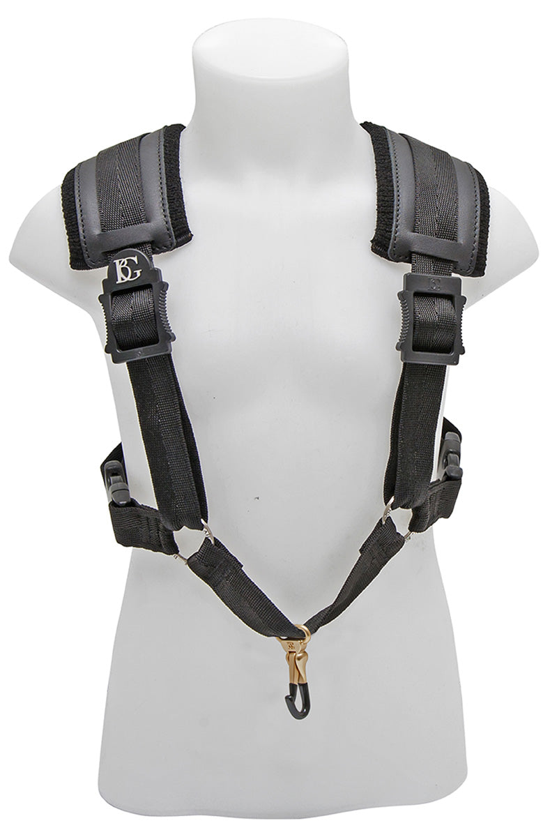 BG Sax A + T: Comfort Harness Small, Extra Cotton Padding, Metal Snap Hook - Black