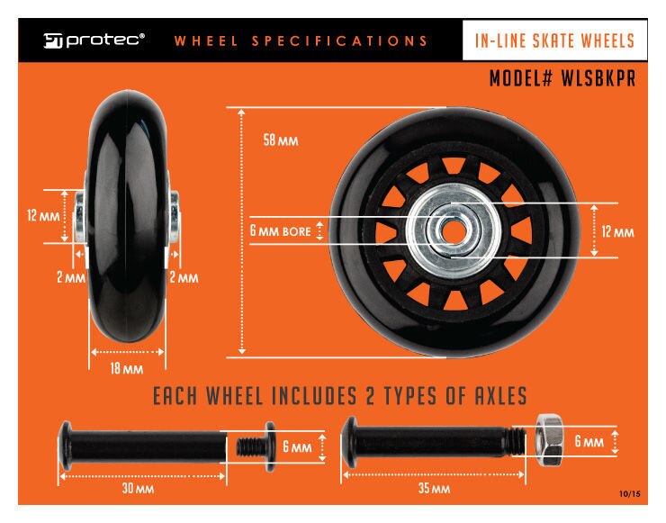 PROTEC Replacement Wheels (Pair)